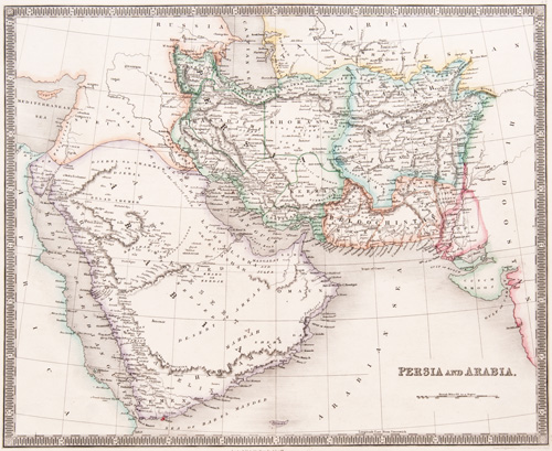 Persia and Arabia 1843 Teesdale map
